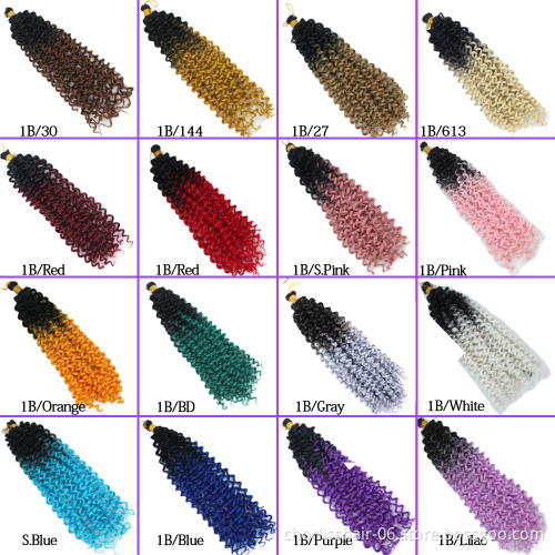 Wholesale Price Ocean Wave 24inches Hawaii Curls Pink Ombre Crochet Hair Braids Afro Curly Synthetic Braiding Hair Extensions